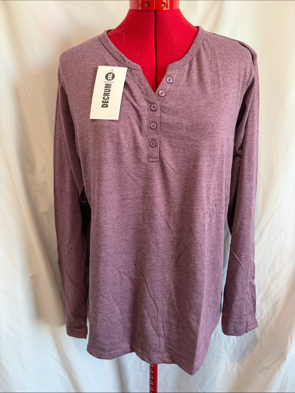 Women’s Long-Sleeve Henley in Dusty Plum